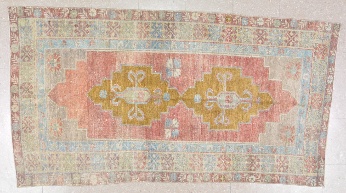 Vintage Turkish Oushak 3' 8" x 7' 0"