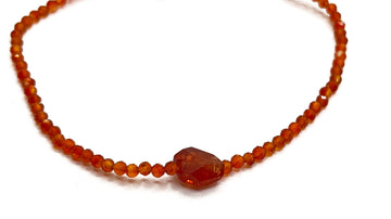 Margaret Solow | Carnelian and Spinel Bracelet on Silk Cord