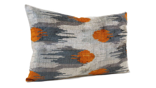 IKAT SILK/VELVET PILLOW | 16" x 24"