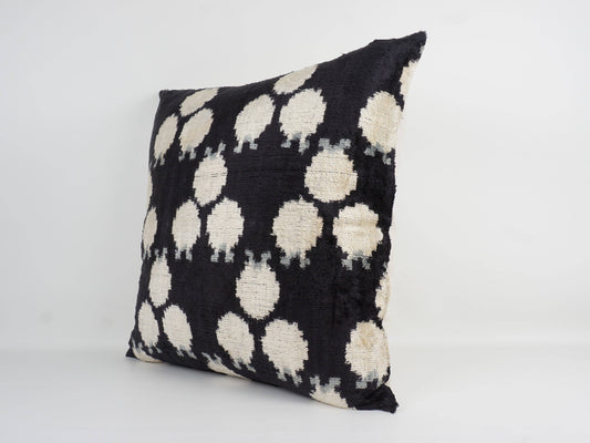 HANDMADE- IKAT SILK/VELVET PILLOWCASE | 20" x 20"