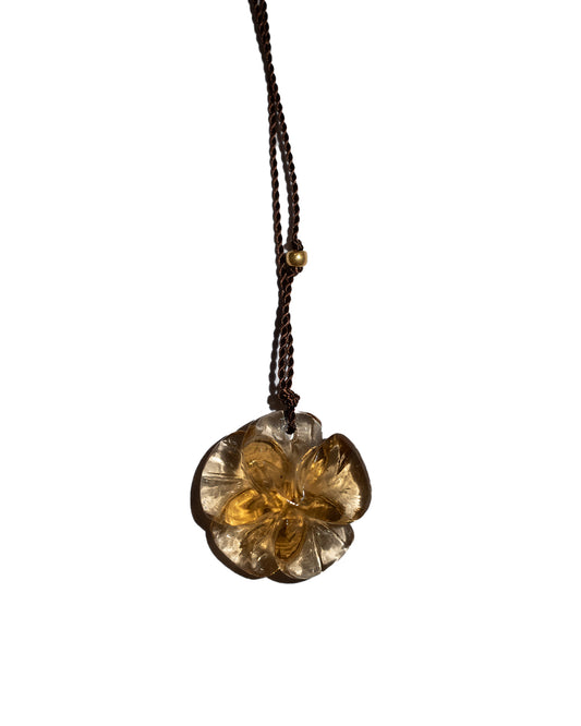 MARGARET SOLOW | Carved Congac Quartz & 18k