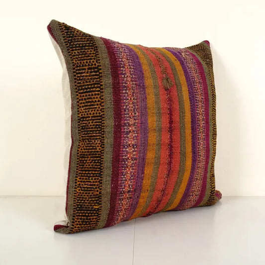 Striped Vintage Kilim Pillow | 22"