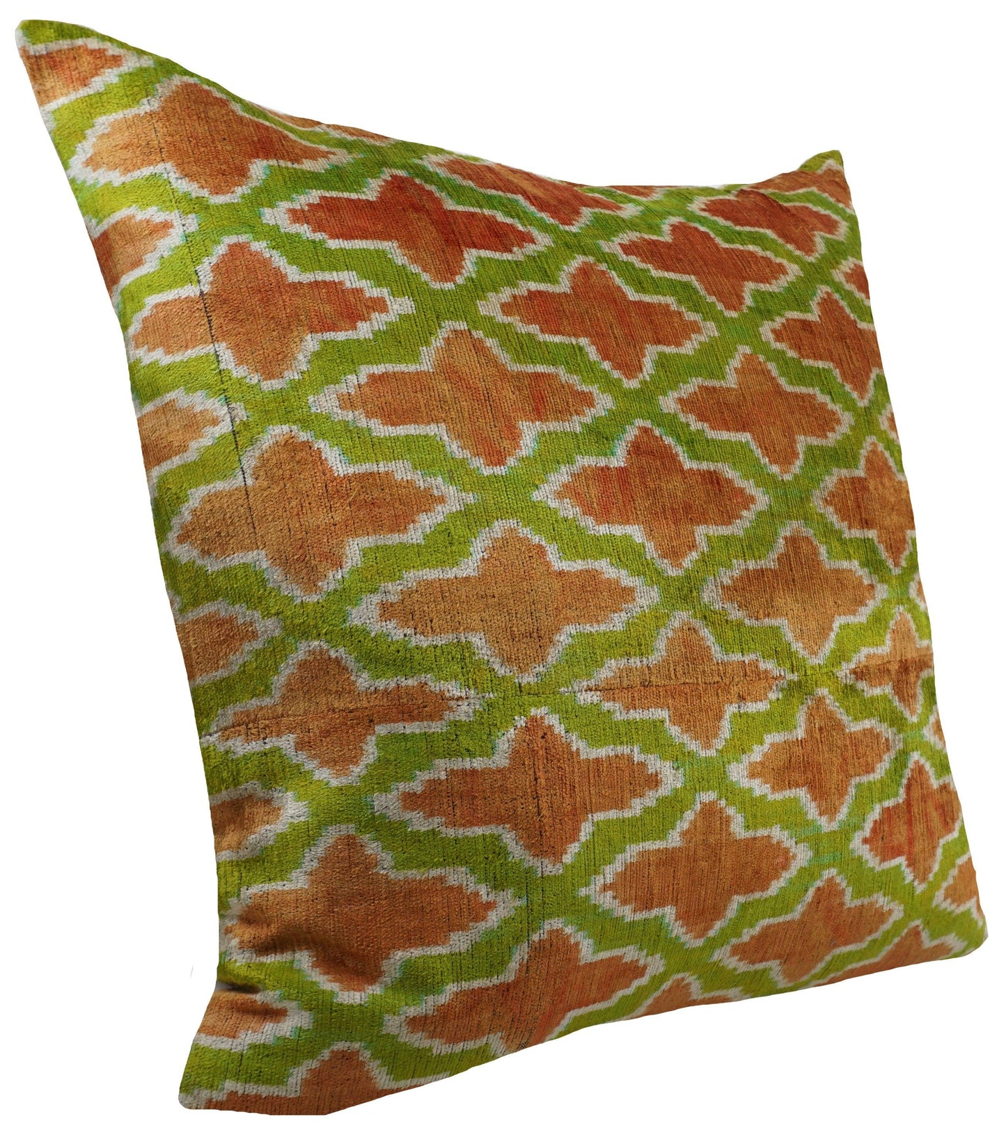 HANDMADE IKAT SILK/VELVET PILLOWCASE | 24" x 24"