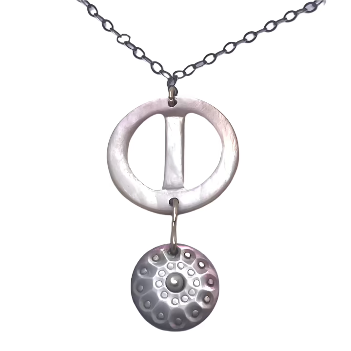 JADEWATER DESIGN | Antique Victorian Shell Button & Buckle Necklace