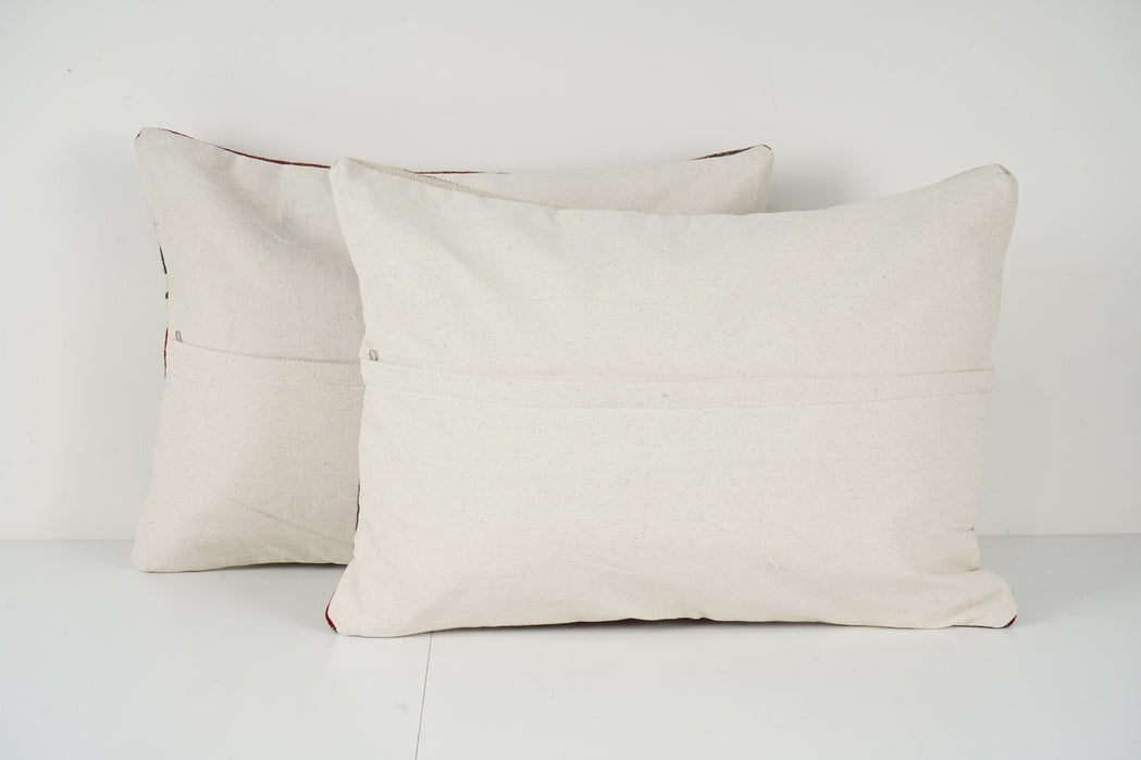 Striped Kilim Pillow - A Pair, Vibrant Turkish Kilim Cushion
