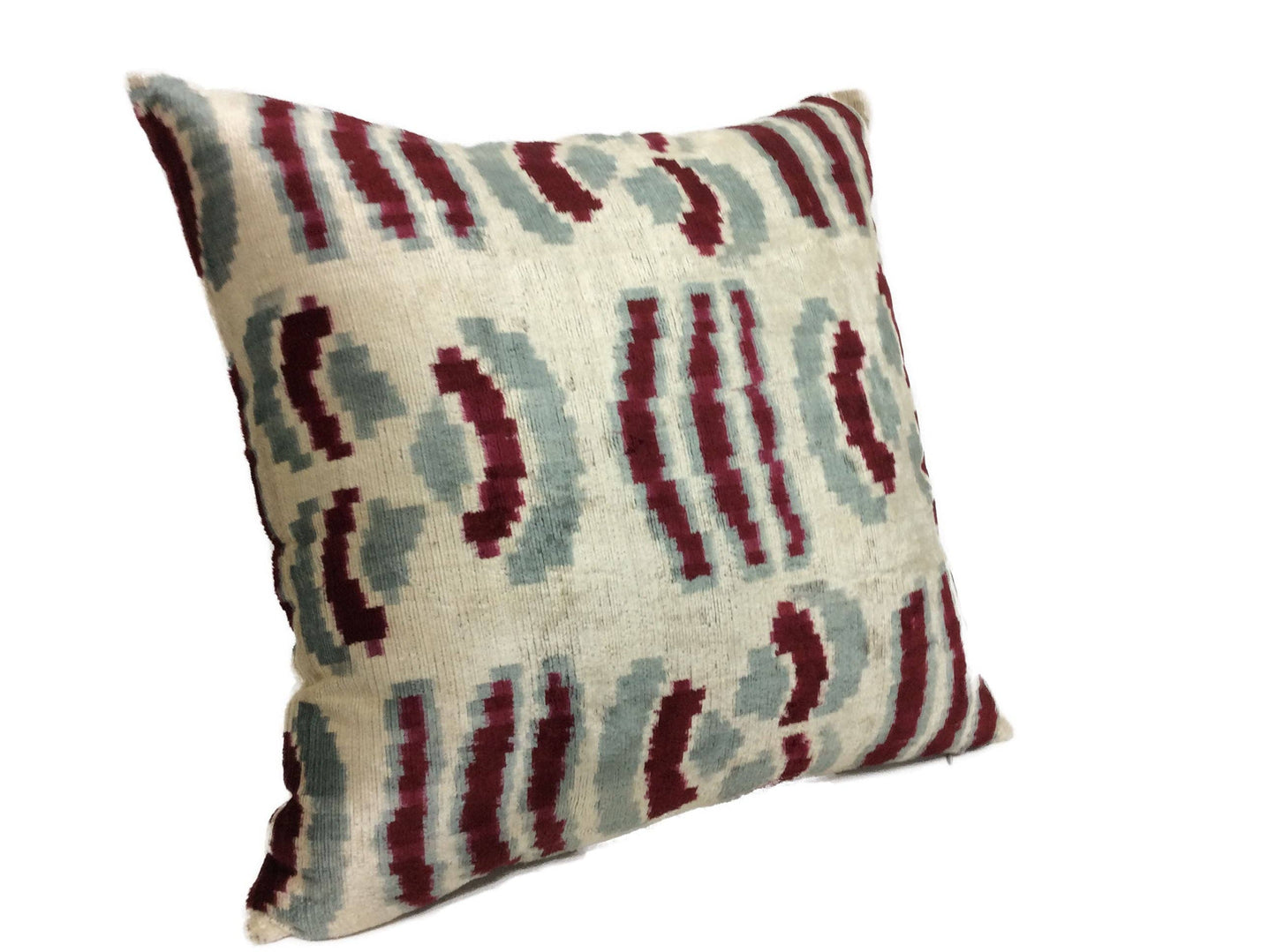 FALU RED- IKAT SILK/VELVET PILLOWCASE | 20" x 20"