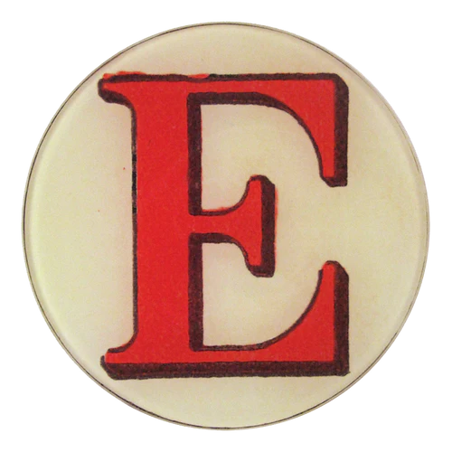 Red Letter E 5 1/4" Round
