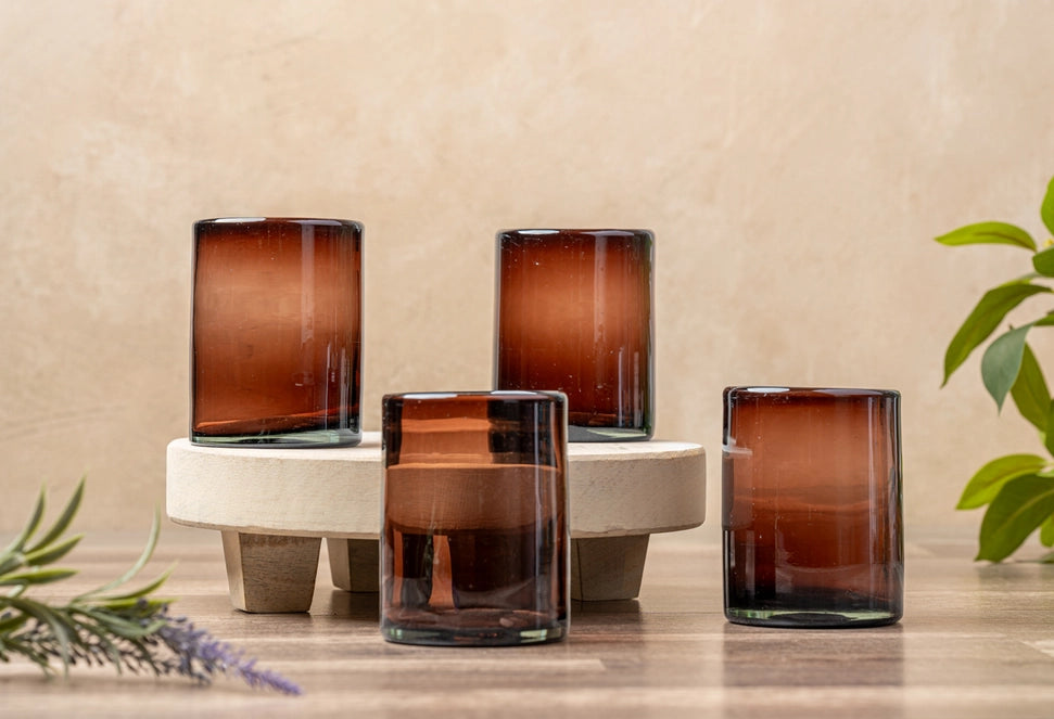 Handblown Mexican Dof Glasses - Tamarind