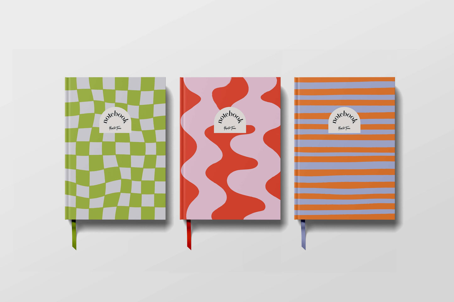Lined Notebook (A5) - Red Ripple