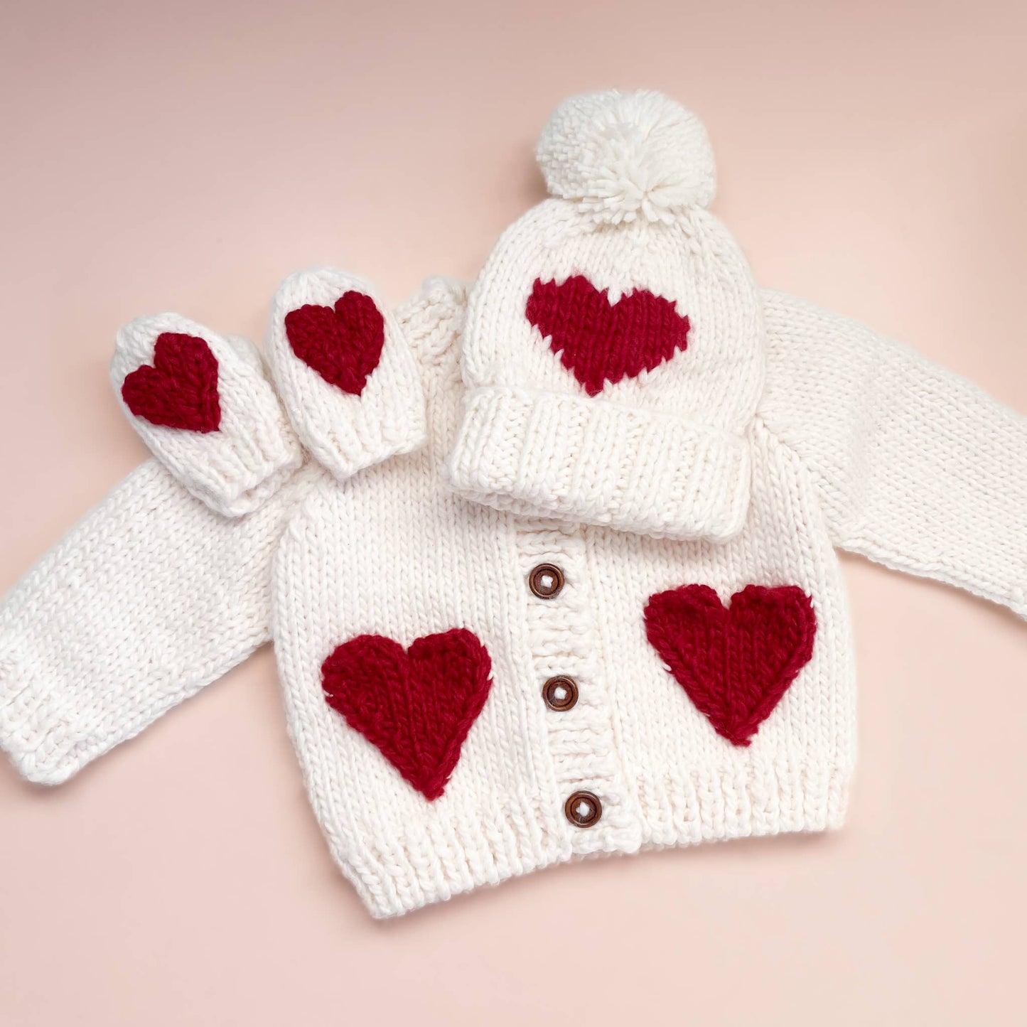 Heart Cardigan, Red Baby Kid Apparel Sweater Valentine Gift: M; 2-4Y