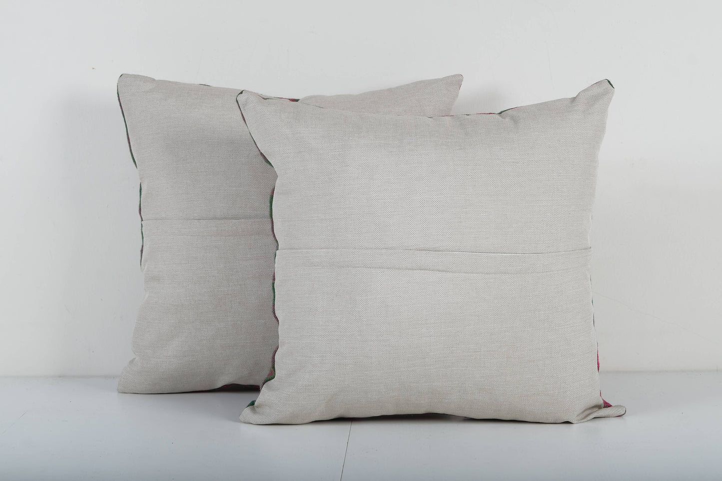 Pink and Green Striped Outdoor Turkish Pillow | 20" x 20"