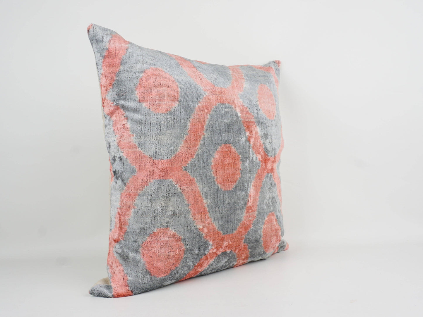 HANDMADE- IKAT SILK/VELVET PILLOWCASE | 20" x 20"