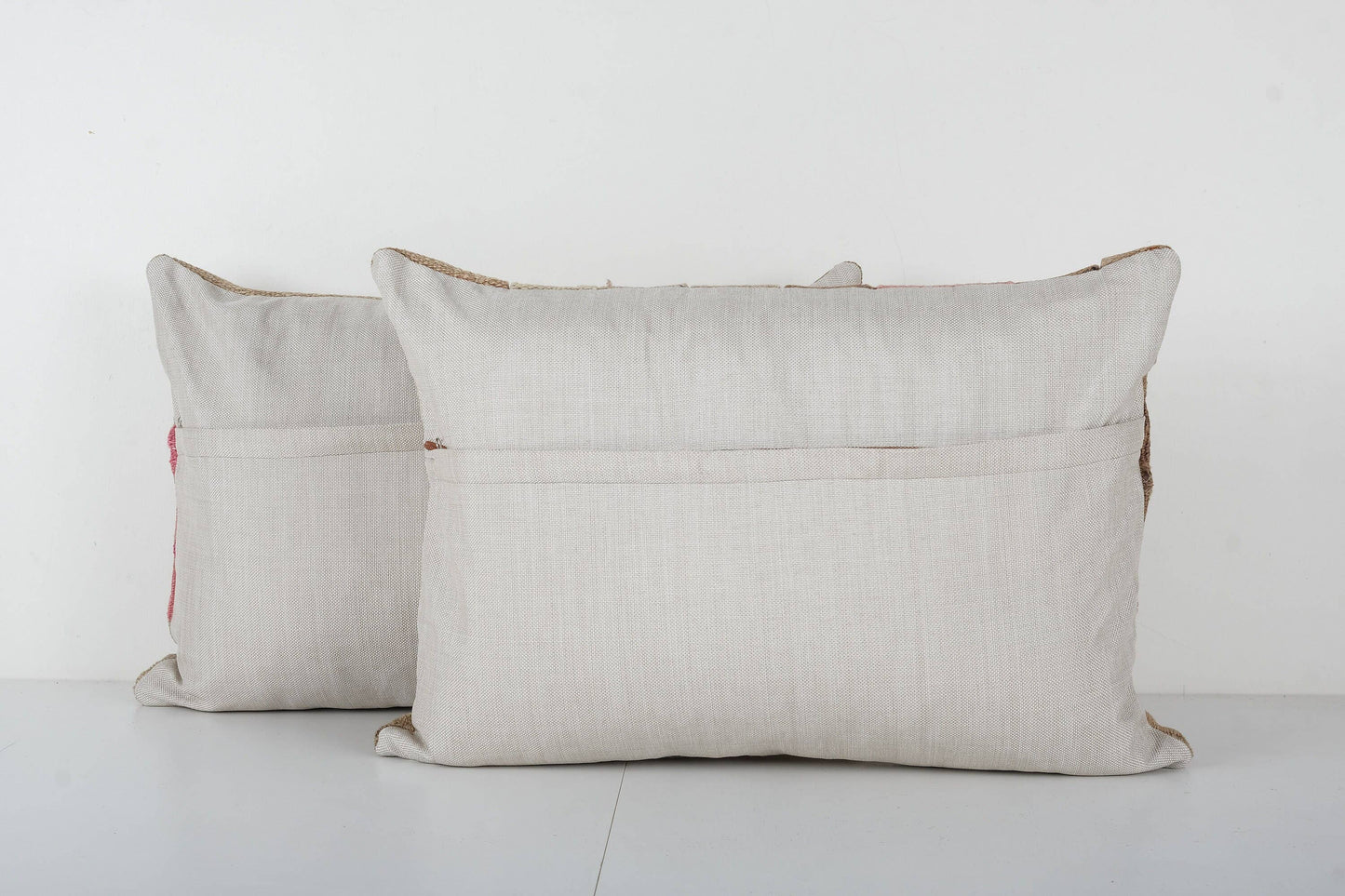 Anatolian Striped Pink Geometric Kilim Rug Pillow Cover | 16" x 24"