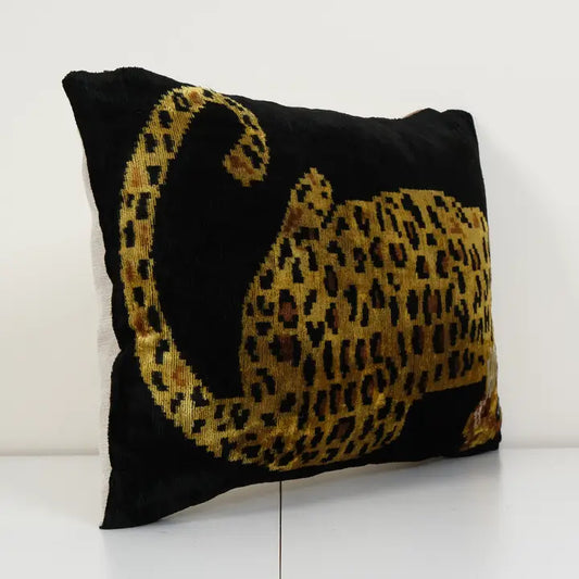 Tiger Silk Ikat Velvet Pillow | 16" x 24"