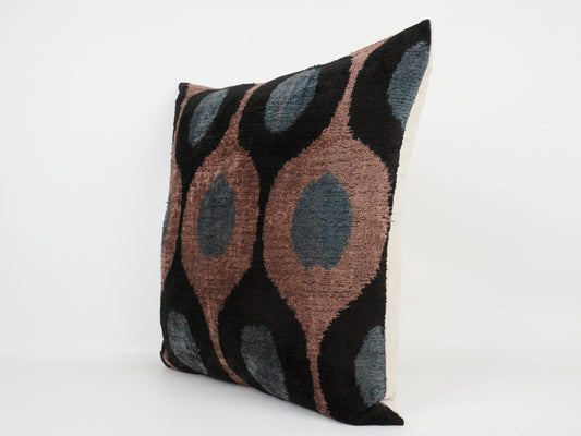 HANDMADE IKAT SILK/VELVET PILLOW | 20" x 20"