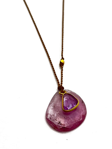 MARGARET SOLOW | TOURMALINE AND SAPPHIRE 18K NECKLACE