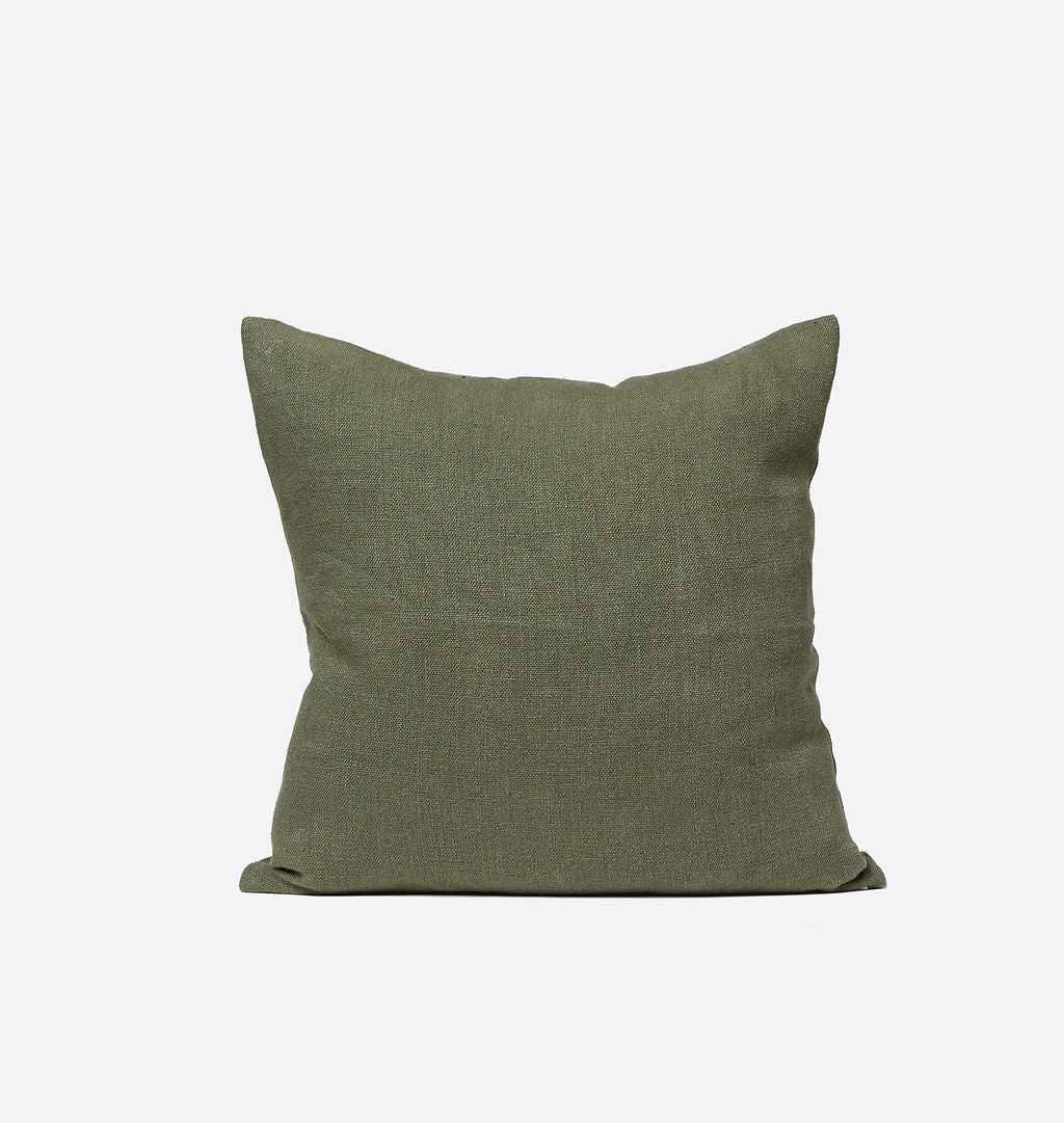 Anika Solid Olive Pillow | 22" x 22"