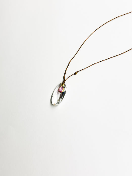 MARGARET SOLOW | Quartz & Sapphire with 18kt Gold Necklace