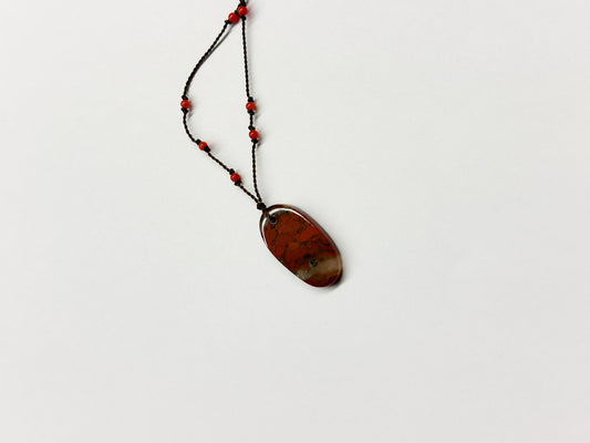 MARGARET SOLOW | Blood Stone & Coral Necklace