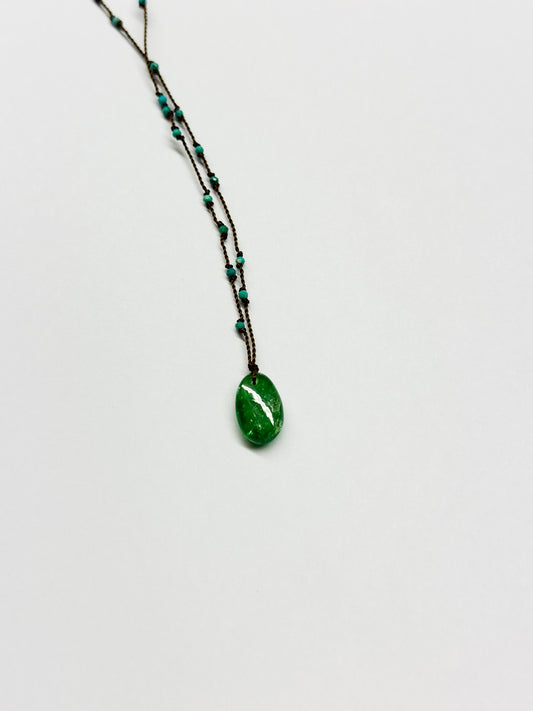 MARGARET SOLOW | Chrome Diopside & Turquoise Necklace