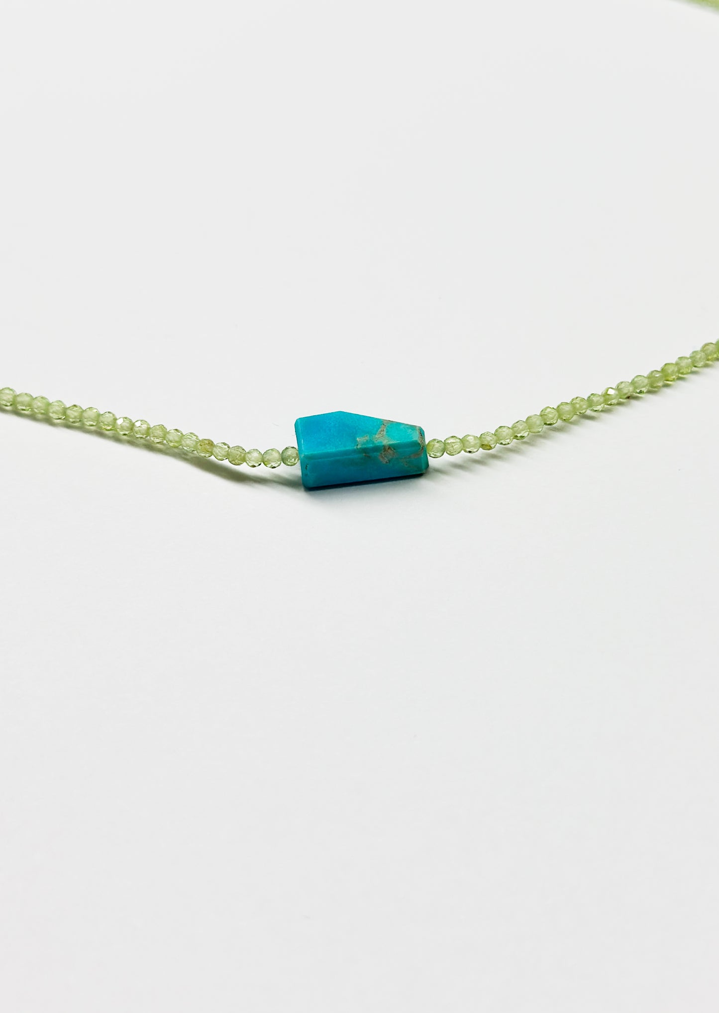 MARGARET SOLOW | Peridot & Peruvian Opal with Silver Necklace