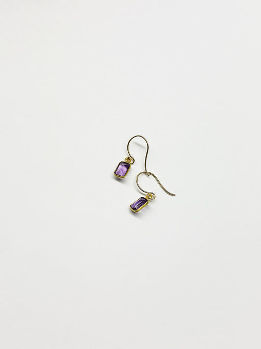 MARGARET SOLOW | Amethyst Baguette & 18kt Gold Earrings