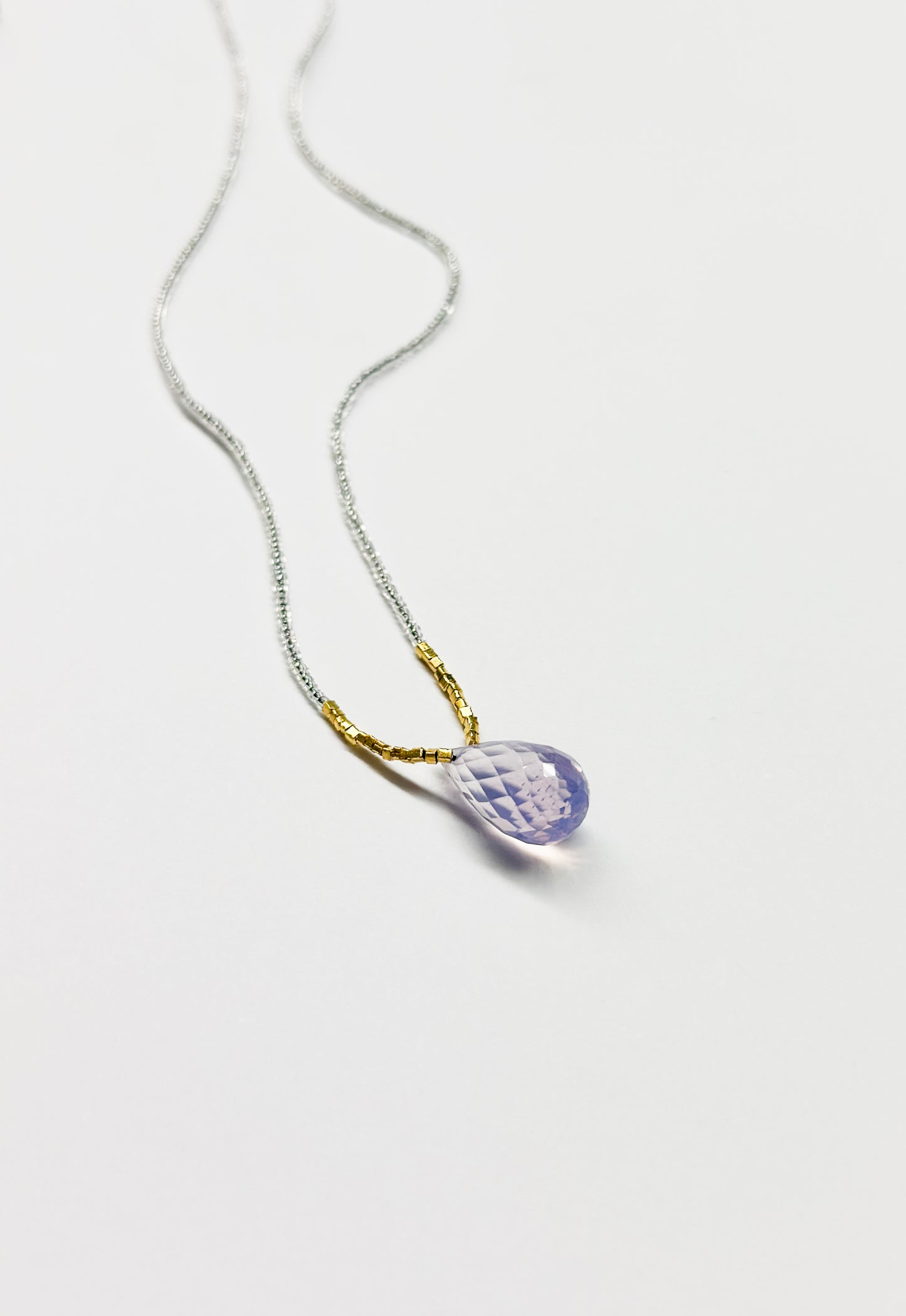 DEBBIE FISHER | Clear Seed, Gold Vermeil and Scoralite Drop Necklace