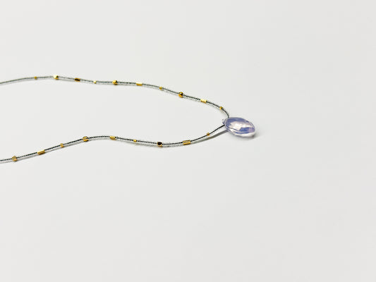 DEBBIE FISHER | Clear Seed, Gold Vermeil and Scoralite Beads Necklace