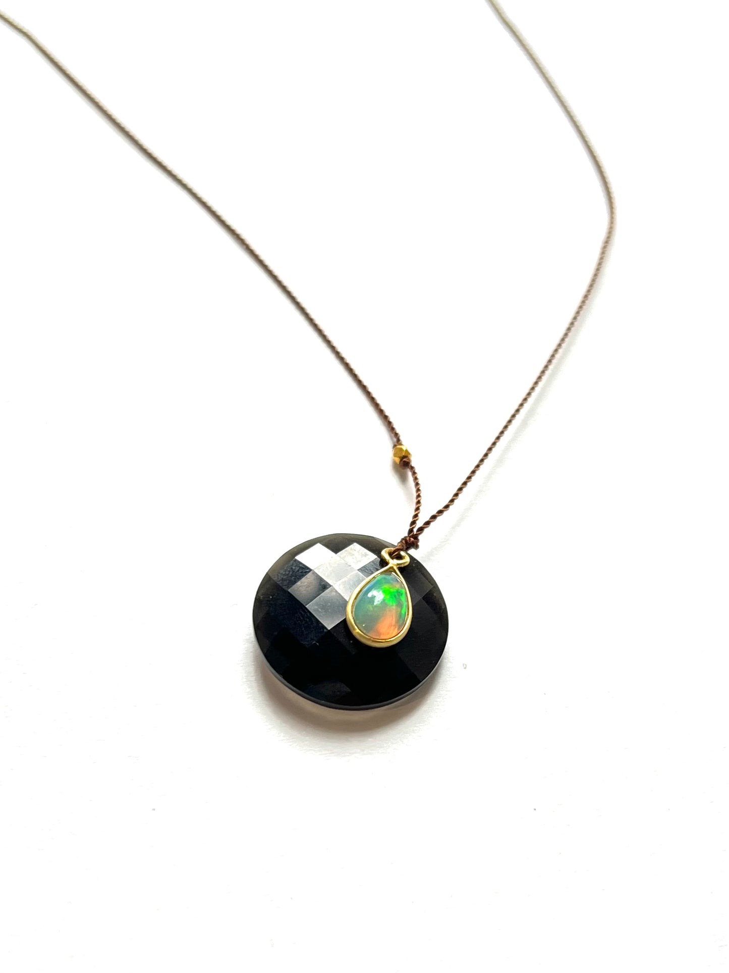 MARGARET SOLOW | Obsidian and Opal Necklace