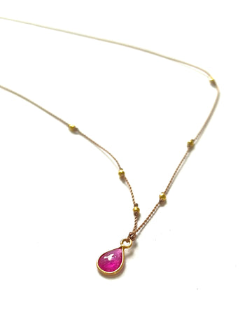 Margaret Solow | Ruby and 18K Drop Pendant Necklace
