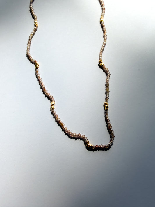 DEBBIE FISHER | Necklace of Natural Zircon and Gold vermeil Beads