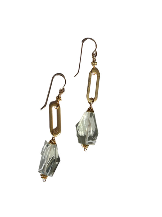 ROBIN HALEY | Green Amethyst Nugget Earrings