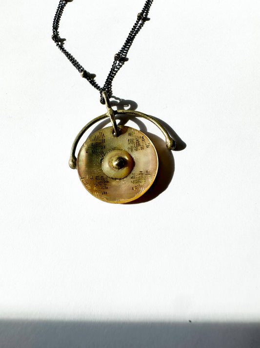 JADEWATER DESIGN | Painted Abalone w/ Half Hanger Silver Piece