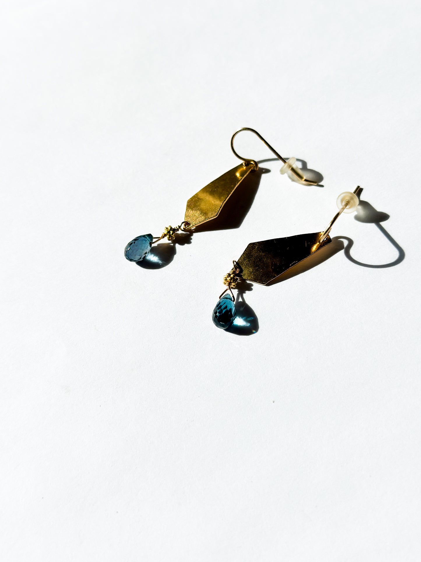 ROBIN HALEY | Hammered Earring w/ London Blue Topaz