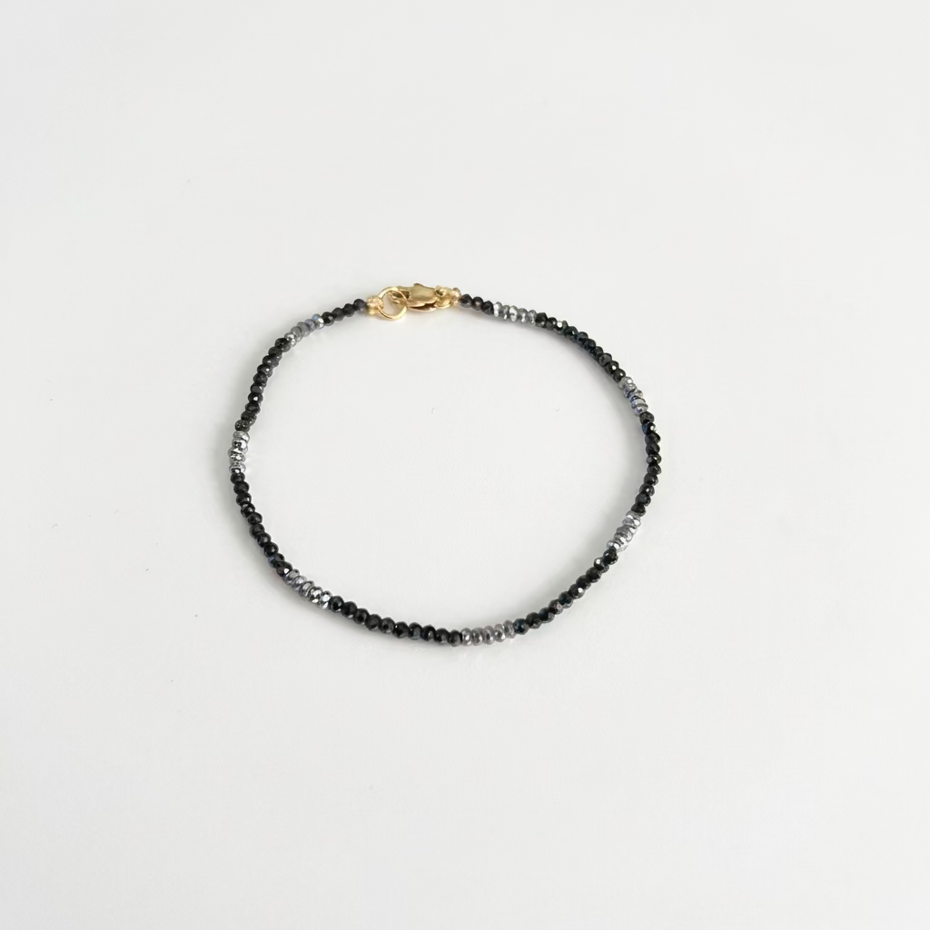 DEBBIE FISHER | Black Spinel and Pyrite Beed Bracelet
