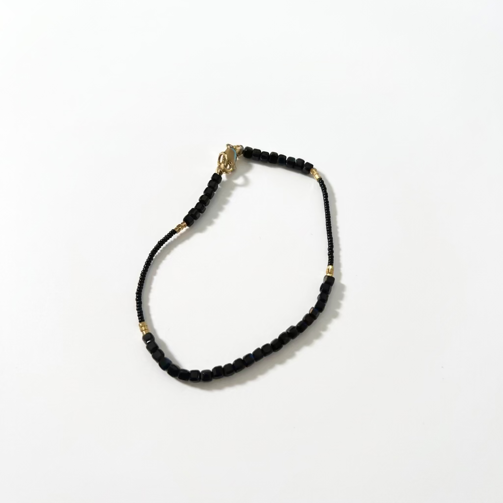 DEBBIE FISHER | Black Seed, Gold Vermeil and Black Spinel Bracelet