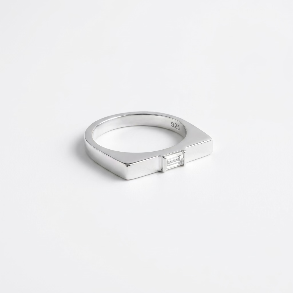 SELAH VIE | Lab Grown Diamond Thin Signet Ring - 15th Anniversary Special Edition
