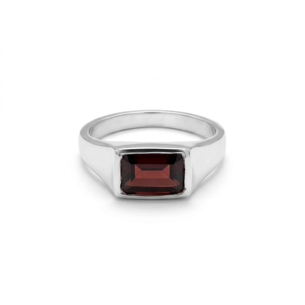 SELAH VIE | Rhodolite Garnet Marquise Signet Ring - 15th Anniversary Special Edition