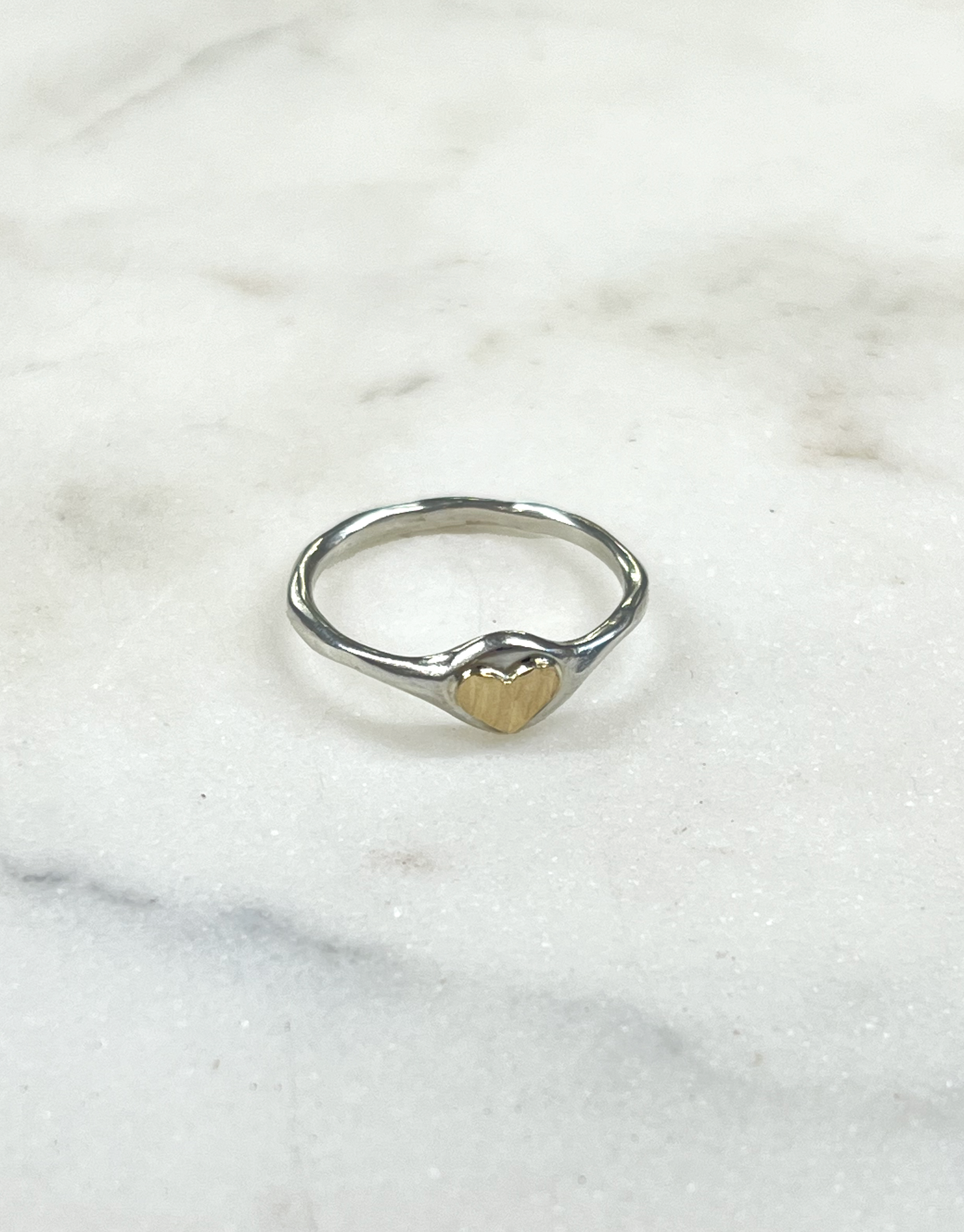 Sonja Fries | Sterling Silver Ring with 14k Gold Heart