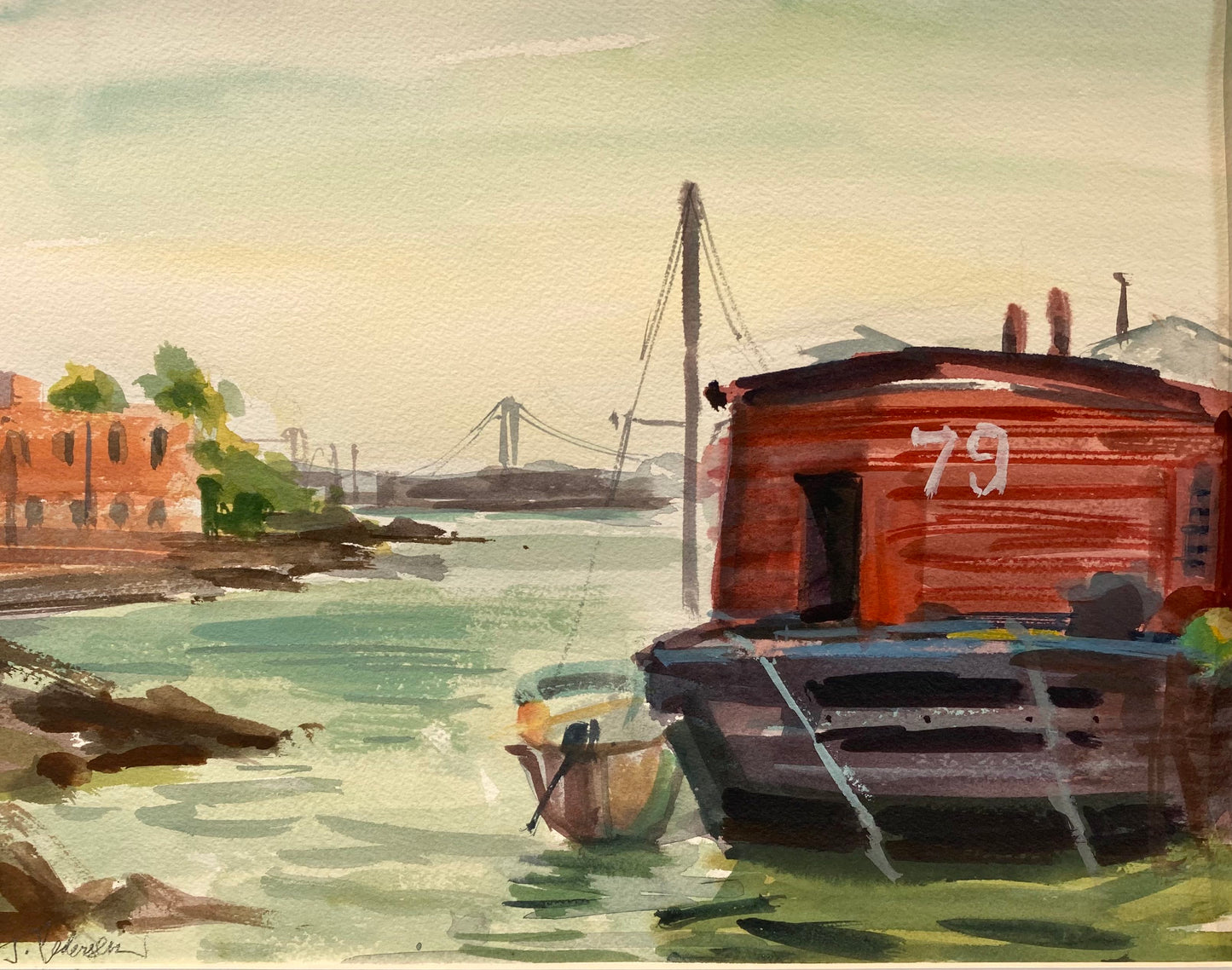 RED HOOK '79' BARGE, Framed by Janet Pedersen