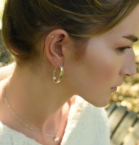 8.6.4 | Textured Oval Hoop Stud