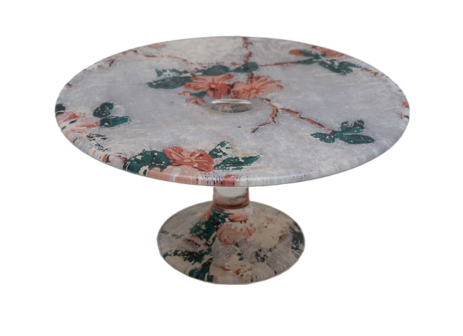 John Derian | French Wallpaper Cake Pedestal 11 3/8" round