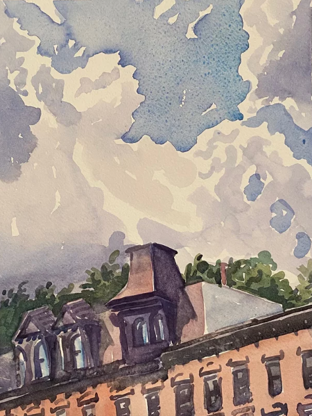 Sky on 9th Street, Framed by Susan Greenstein