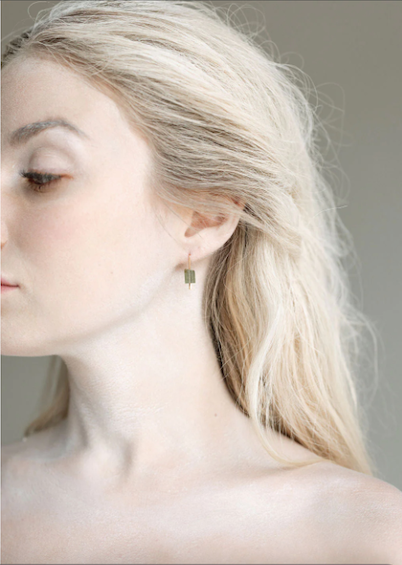 Small hook green tourmaline earrings | Fail Jewelry