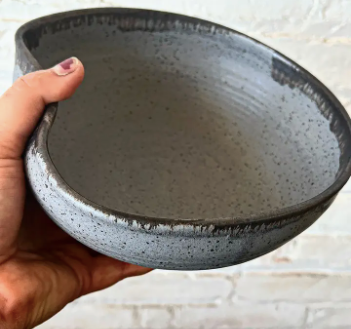 Gina Desantis Ceramics | Luna Serving Bowl with Handle Rest Shale