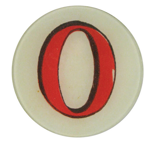 Red Letter O 5 1/4" Round