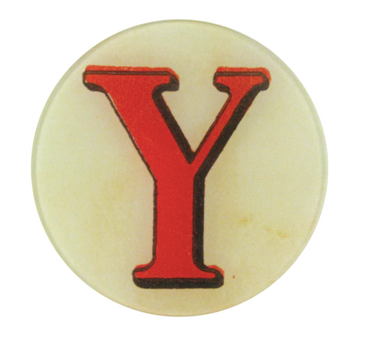 Red Letter Y 5 1/4" Round