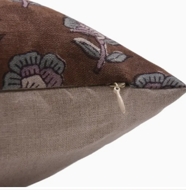 Decorative Pure Linen Block Print Pillow | Rohini