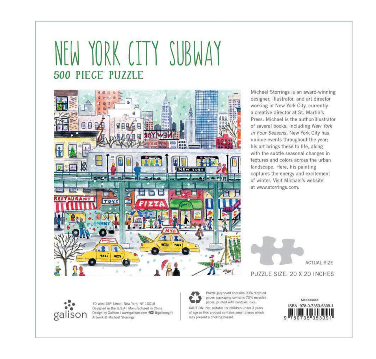 Michael Storrings New York City Subway 500 Piece Jigsaw Puzzle