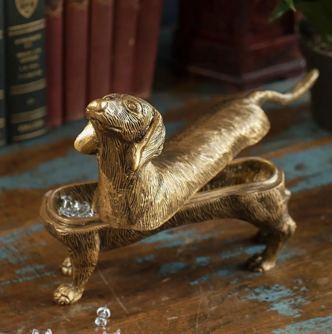 Brass Finish Dog Storage Box